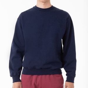 Los Angeles Apparel Fleece Pullover Crewneck Sweatshirt, navy